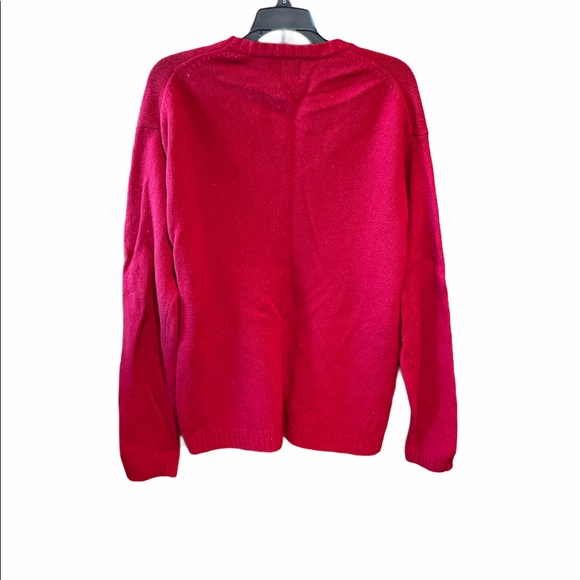 GAP Vintage 100% Lambswool Vneck Large Red Sweater - Picture 2 of 14